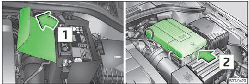 Compartiment moteur : cache en polyester de la batterie du véhicule/Cache en plastique de la batterie du véhicule
