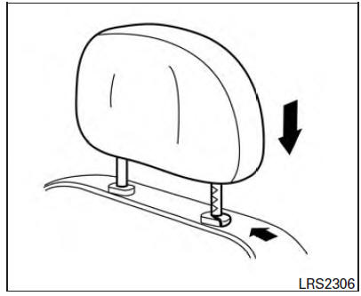 Pour l'abaisser, maintenez le bouton de verrouillage enfoncé, puis poussez l'appuie-tête vers le bas