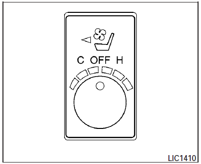 Commutateur de climatisation des sièges