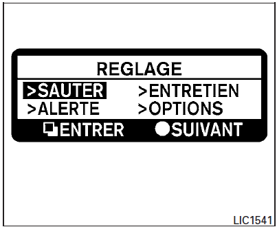 Mode de réglages