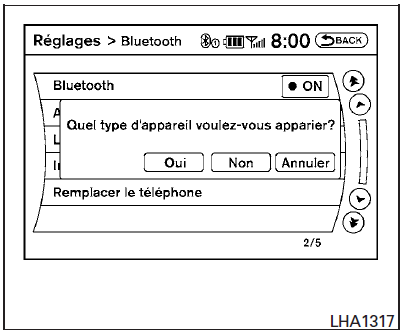 Raccordement d'un appareilBluetoothMD