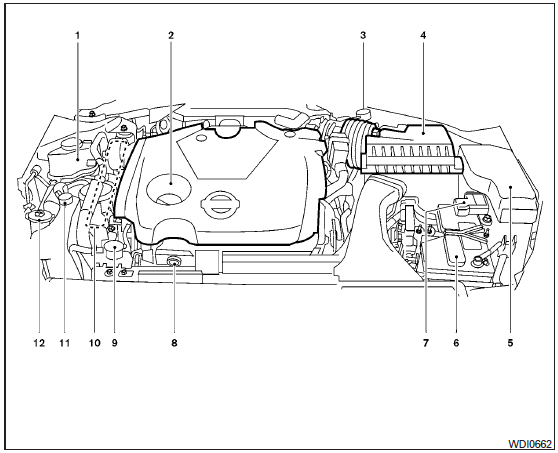 Points de vérification dans le compartiment moteur