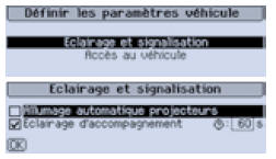 Défi nir les paramètres du véhicule