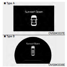 Avertissement d'ouverture du toit ouvrant