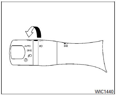Pour allumer les phares antibrouillard, tournez