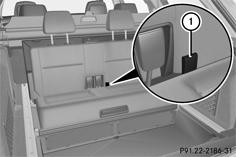 Tirez l'assise vers le haut avec la languette 1 et basculez-la jusqu'à ce