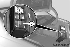 Berline : la trousse de premiers secours se trouve dans le bac de rangement